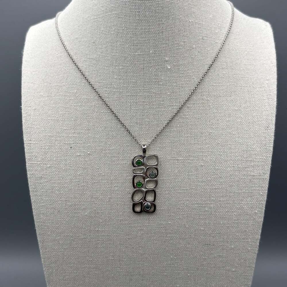 Solvar Sterling Silver Cobblestone Drop Pendant & Chain 20" New in Box